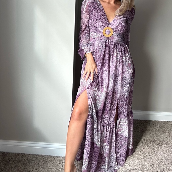 Floral purple maxi dress - Picture 1 of 3